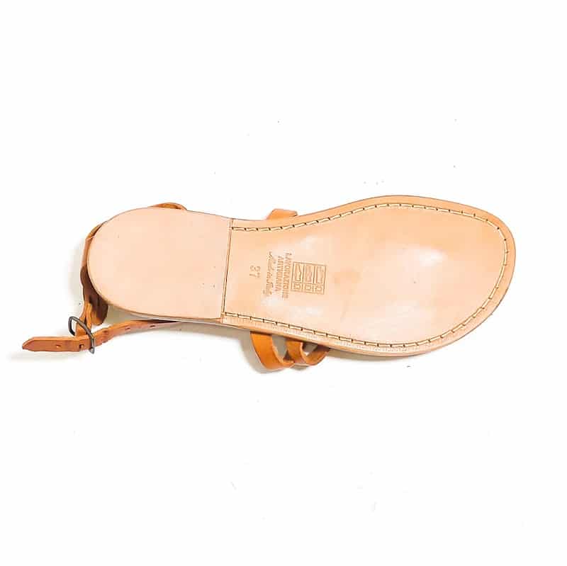 Sandalo in cuoio infradito donna Pelletteria Allegrini Filippo 577D cuoio - Pelletteria Allegrini