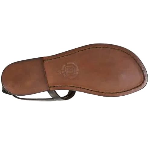 Sandalo in cuoio infradito donna Pelletteria Allegrini Filippo 582D testa di moro - Pelletteria Allegrini