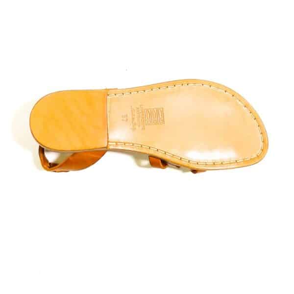 Sandalo in cuoio intrecciato donna Pelletteria Allegrini Filippo 595D cuoio - Pelletteria Allegrini