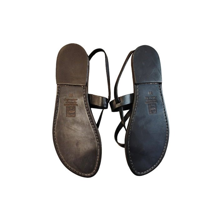 Sandalo infradito in cuoio donna Pelletteria Allegrini Filippo 538XD nero - Pelletteria Allegrini