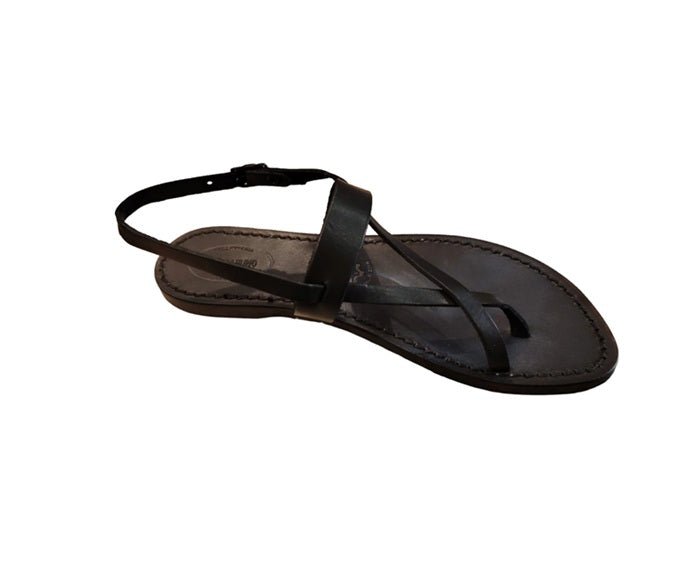 Sandalo infradito in cuoio donna Pelletteria Allegrini Filippo 538XD nero - Pelletteria Allegrini