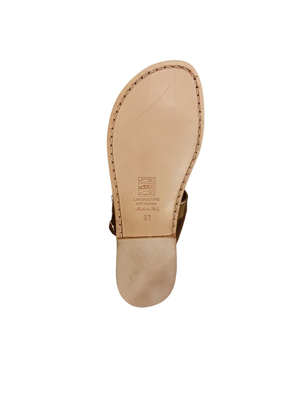 Sandalo infradito in cuoio donna Pelletteria Allegrini Filippo 538XD Oro - Pelletteria Allegrini