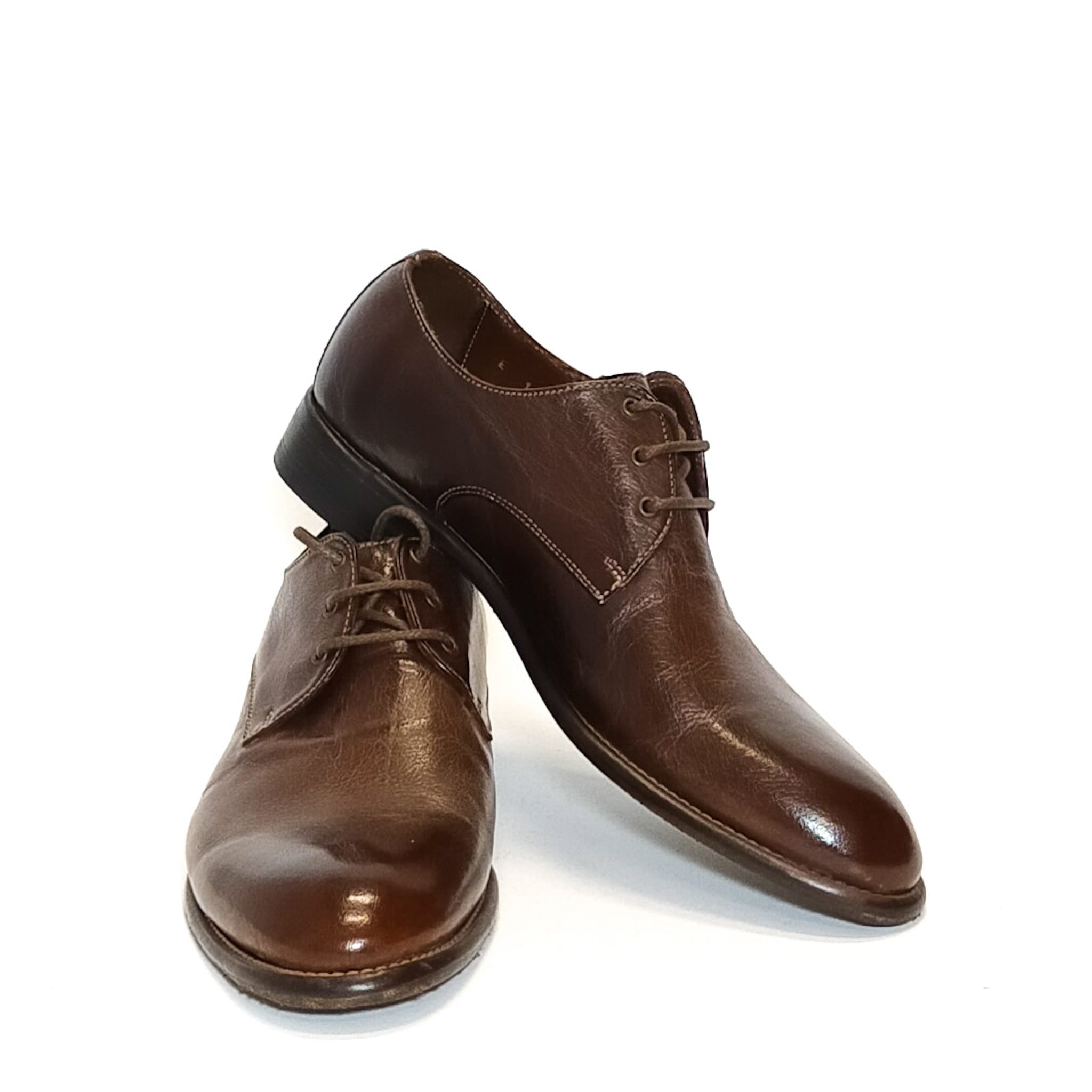 Scarpa stringata uomo in pelle Pelletteria Allegrini Filippo E126 Marrone - Pelletteria Allegrini