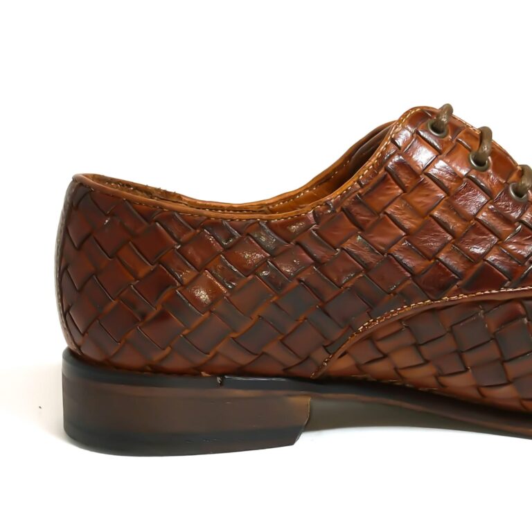 Scarpa uomo in pelle intrecciata Pelletteria Allegrini Filippo 6043 coker - Pelletteria Allegrini