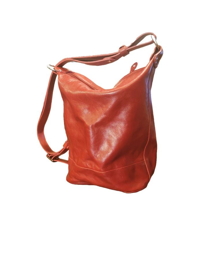 Secchiello/zaino in pelle I Medici 63/1100 rosso - Pelletteria Allegrini