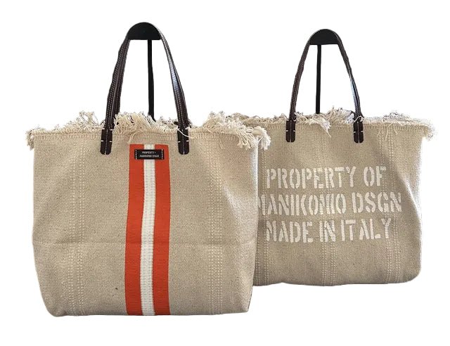 Shopper in cotone Manikomio SHPCS Arancio - Pelletteria Allegrini