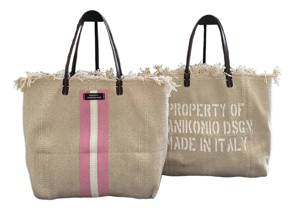 Shopper in cotone Manikomio SHPCS Pink - Pelletteria Allegrini