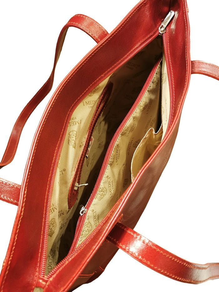 Shopper in pelle I Medici 63/2250 Rosso - Pelletteria Allegrini