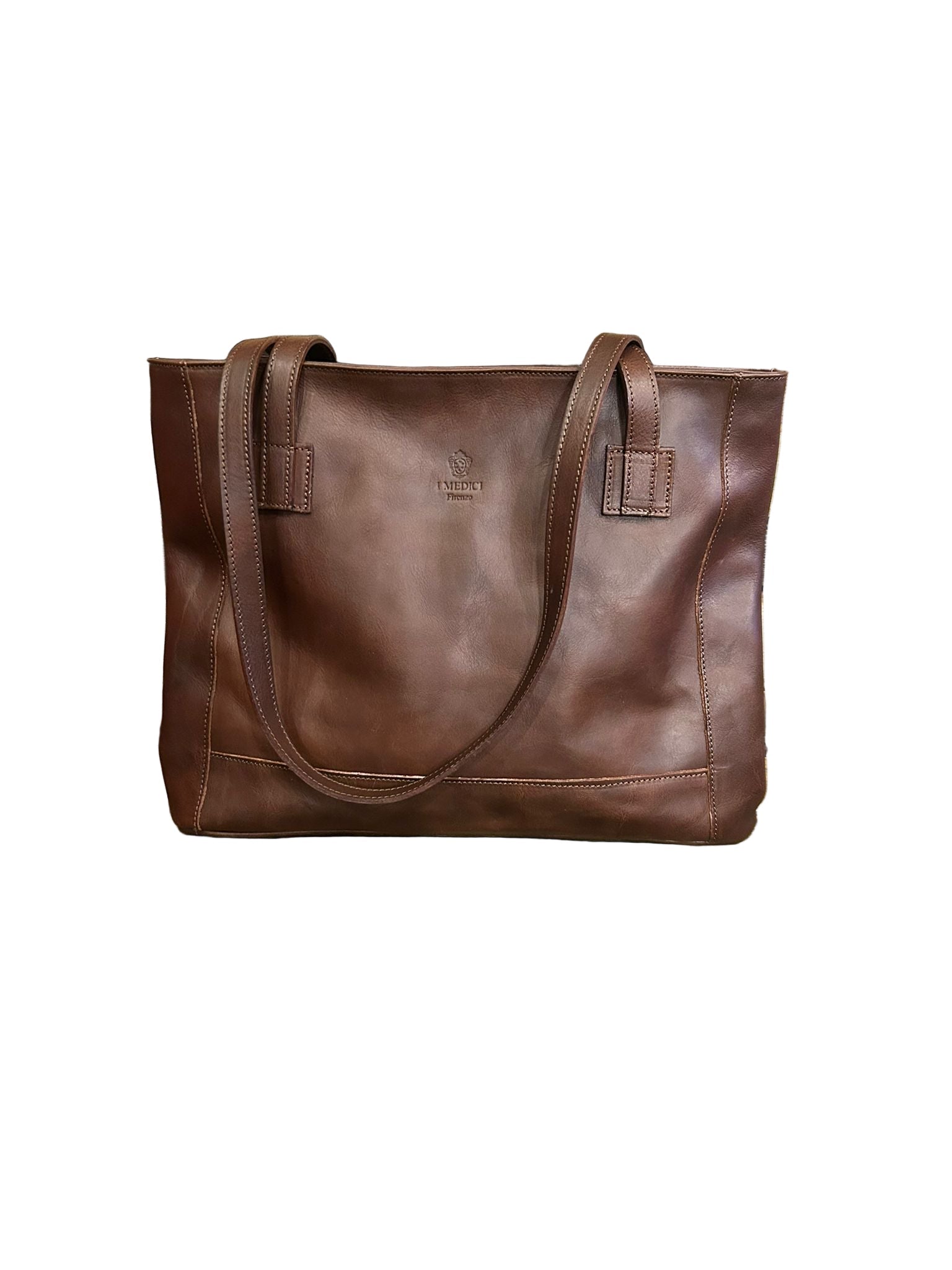 Shopper in pelle I Medici 63/2250 Testa di moro - Pelletteria Allegrini