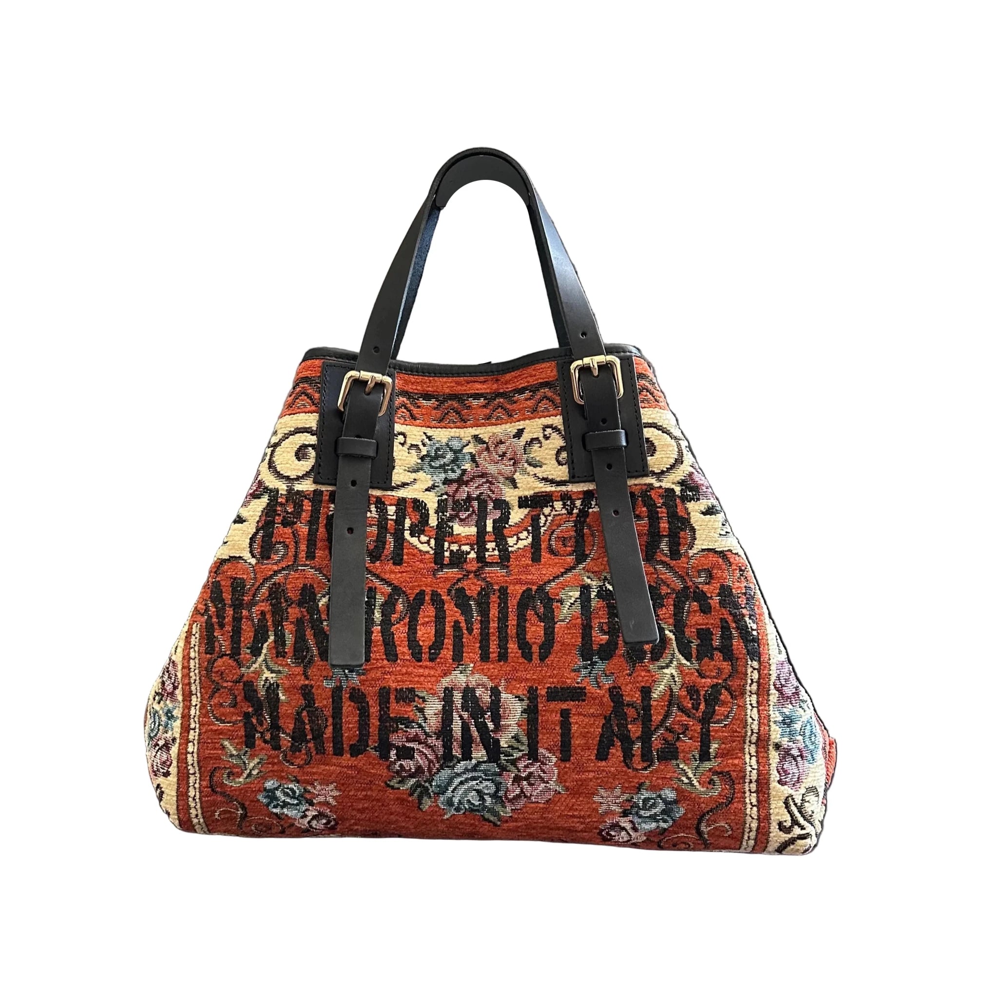 Shopping bag MANIKOMIO DESIGN 2 PROJECT "RUG" Arancio - Pelletteria Allegrini