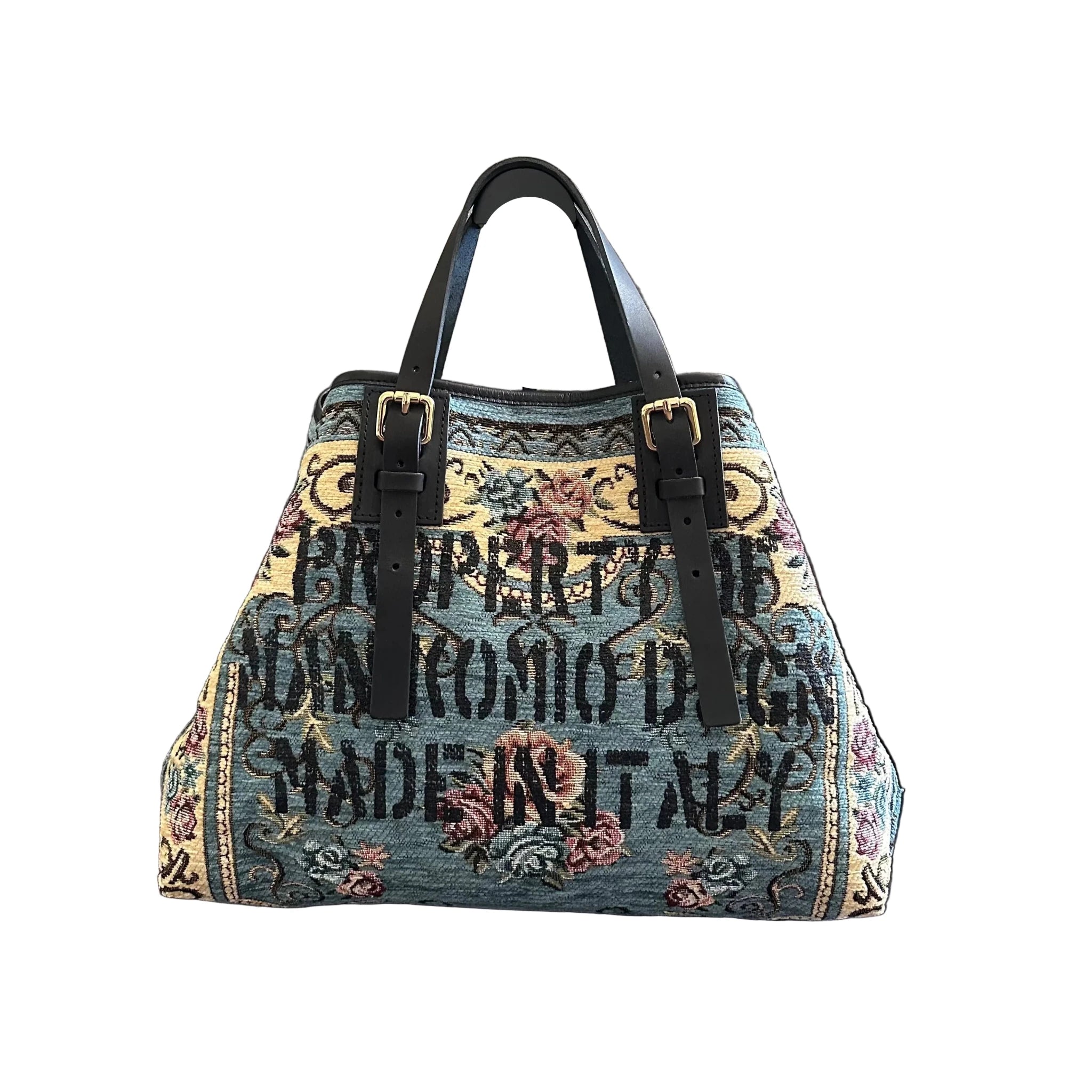 Shopping bag MANIKOMIO DESIGN 2 PROJECT "RUG" Azzurro - Pelletteria Allegrini
