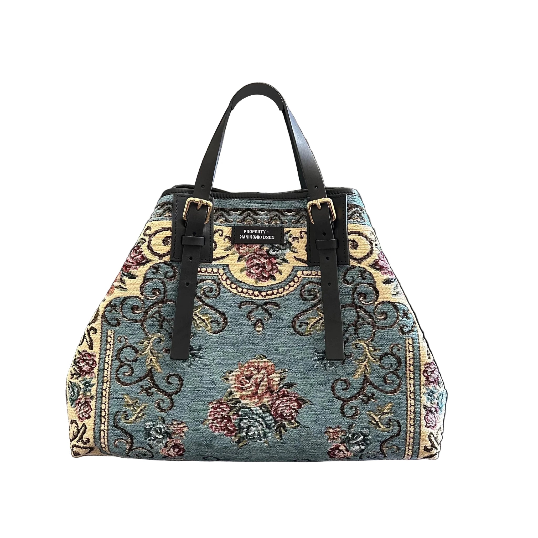 Shopping bag MANIKOMIO DESIGN 2 PROJECT "RUG" Azzurro - Pelletteria Allegrini