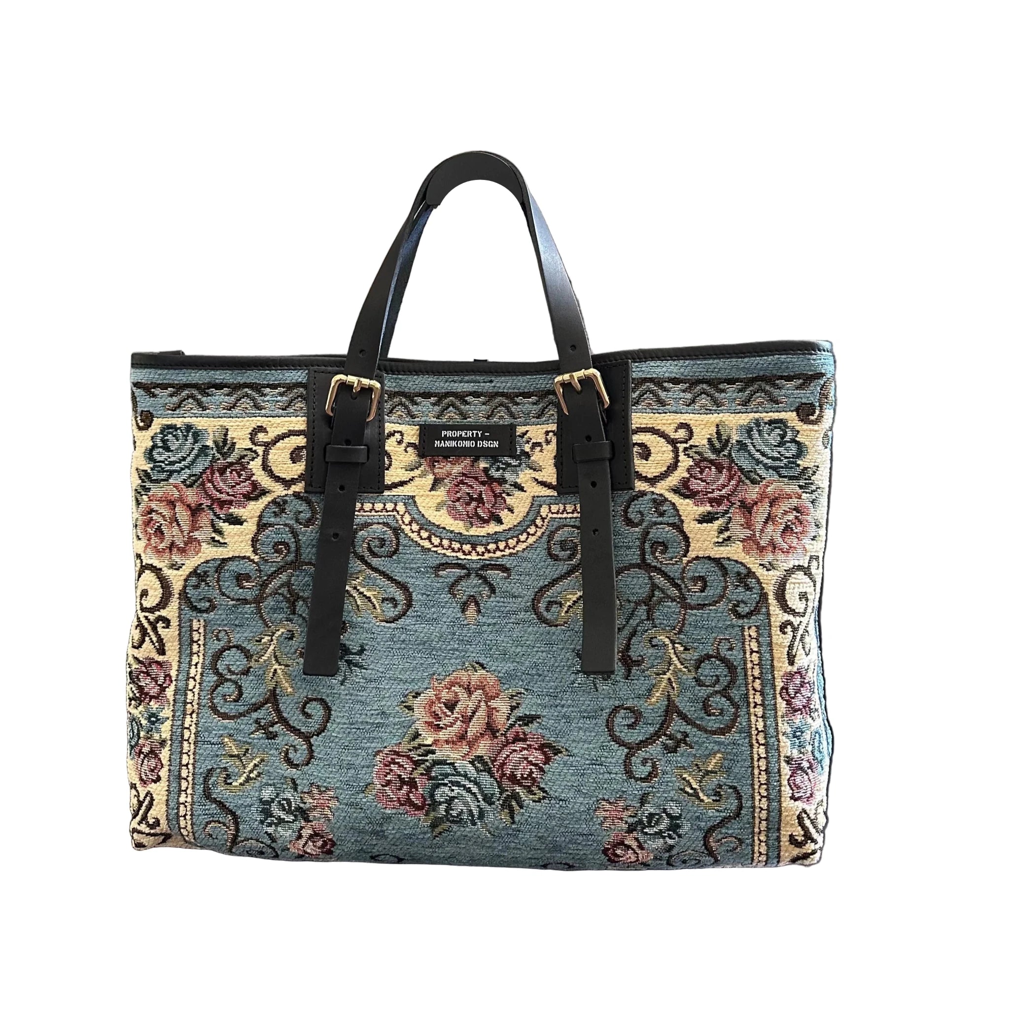 Shopping bag MANIKOMIO DESIGN 2 PROJECT "RUG" Azzurro - Pelletteria Allegrini