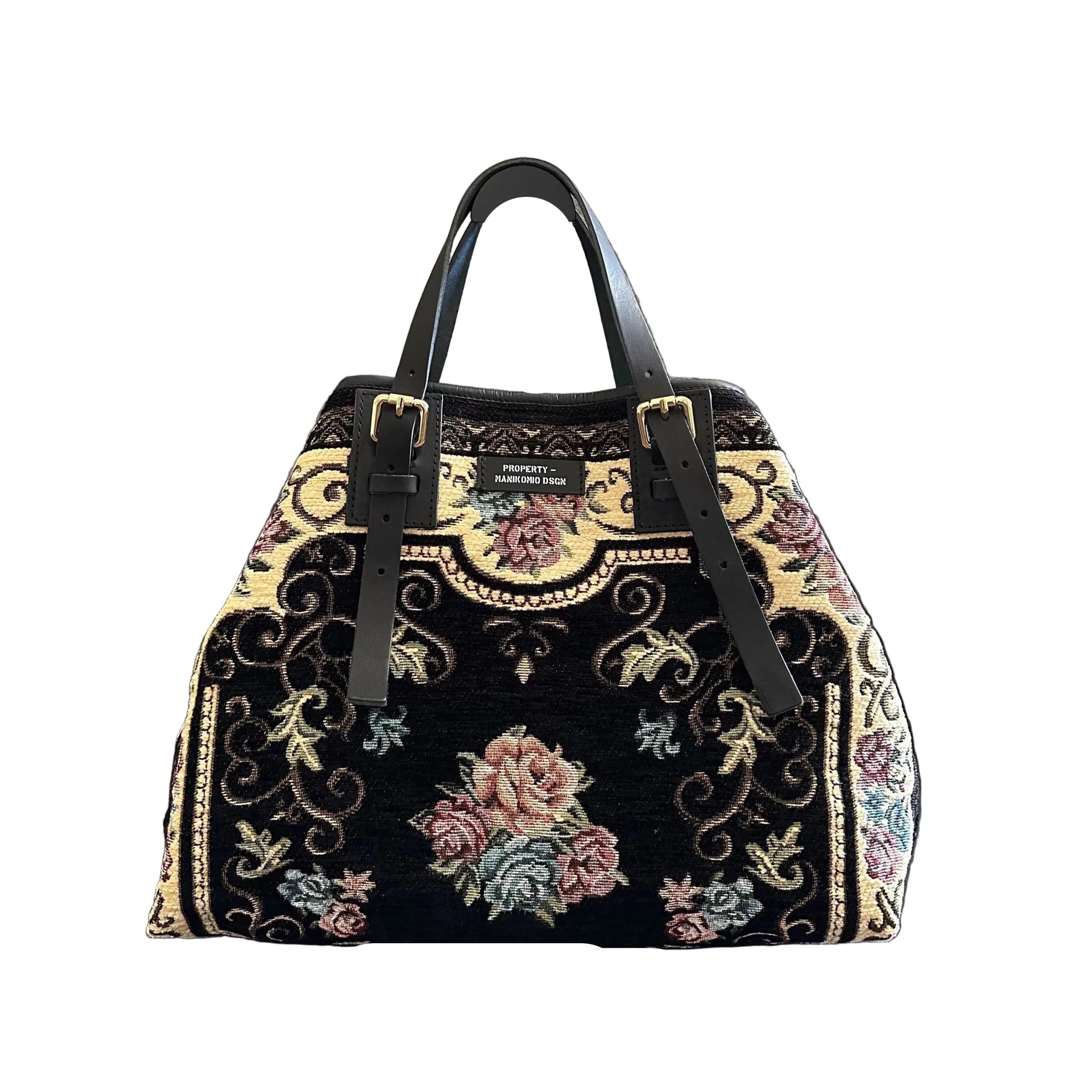Shopping bag MANIKOMIO DESIGN 2 PROJECT "RUG" Nero - Pelletteria Allegrini