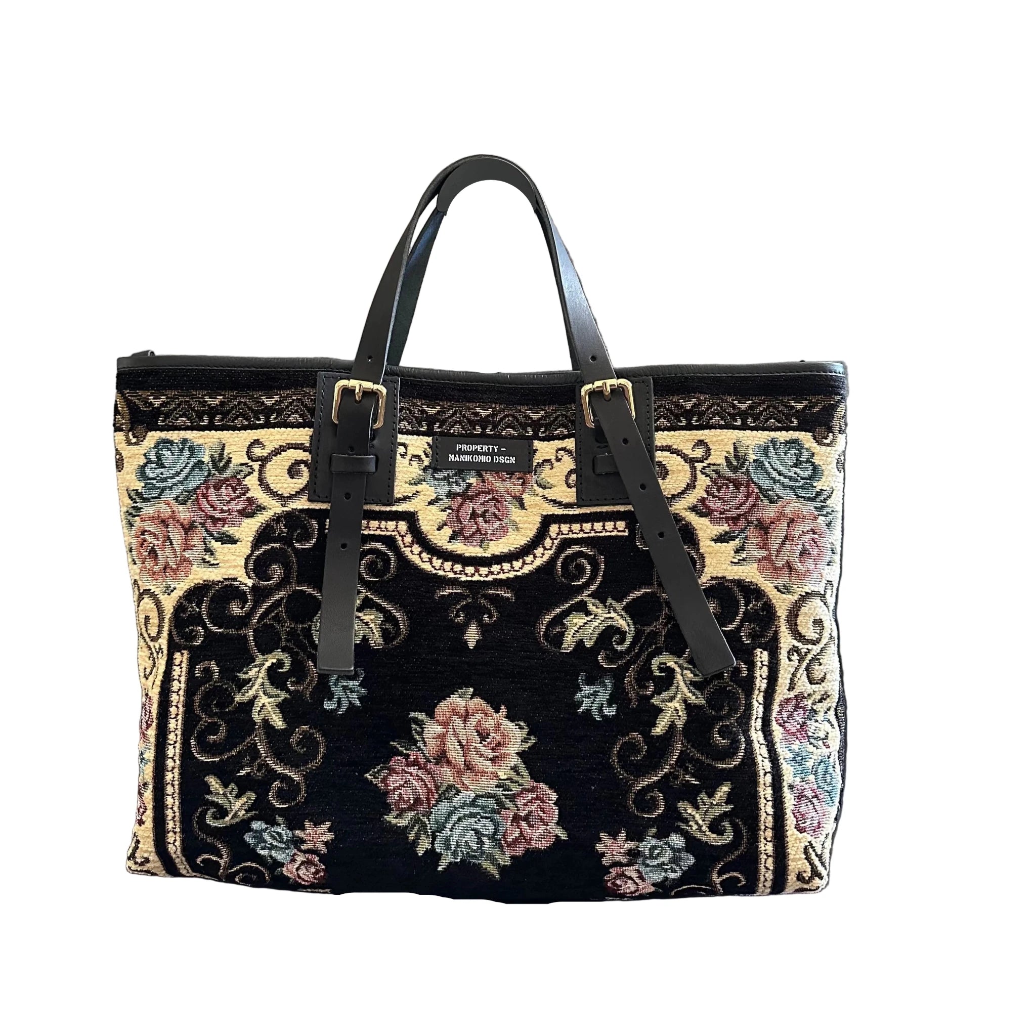 Shopping bag MANIKOMIO DESIGN 2 PROJECT "RUG" Nero - Pelletteria Allegrini