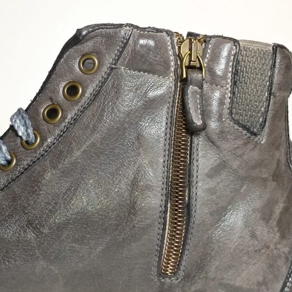 Sneakers alta donna in pelle Pelletteria Allegrini Filippo D665 Pietra fumo - Pelletteria Allegrini