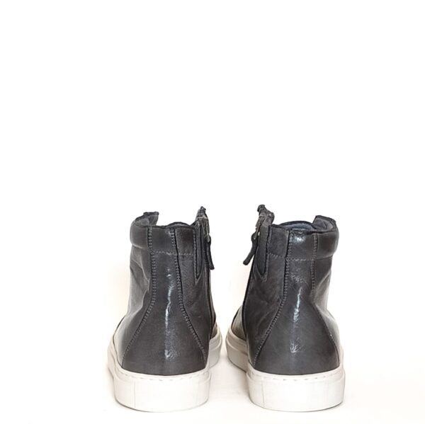 Sneakers alta donna in pelle Pelletteria Allegrini Filippo D665 Pietra fumo - Pelletteria Allegrini