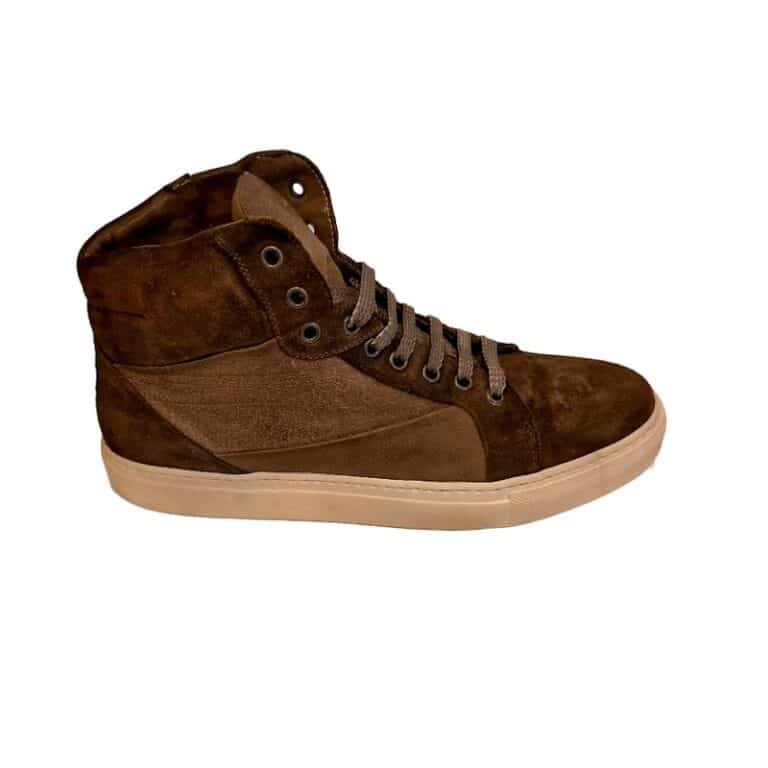 Sneakers alta uomo in pelle di bufalo Pelletteria Allegrini Filippo 8011 Moor - Pelletteria Allegrini