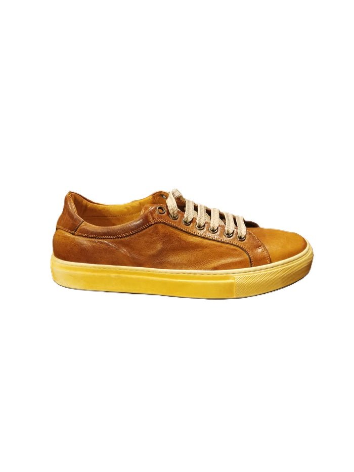 Sneakers bassa donna in pelle Pelletteria Allegrini Filippo D873 Cuoio - Pelletteria Allegrini