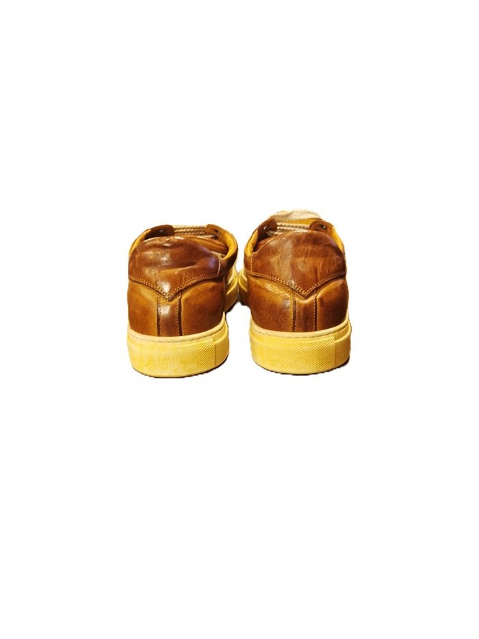 Sneakers bassa donna in pelle Pelletteria Allegrini Filippo D873 Cuoio - Pelletteria Allegrini