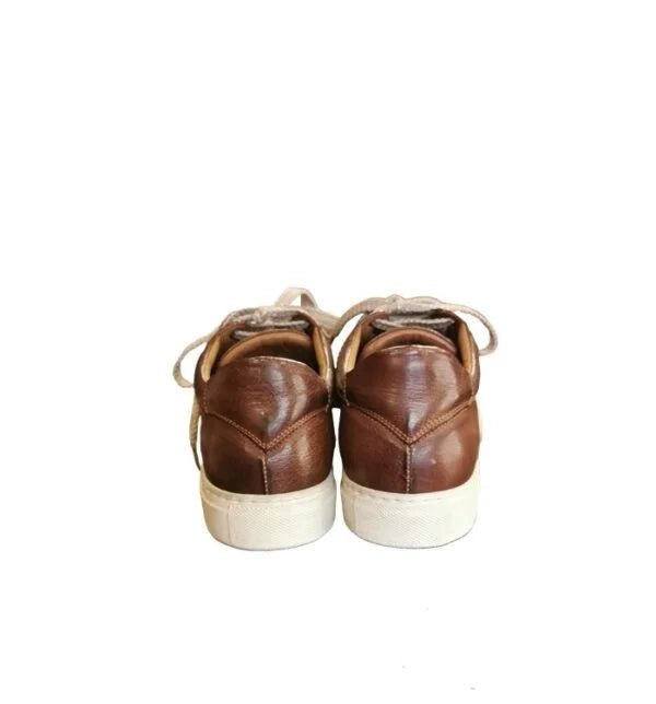 Sneakers bassa donna in pelle Pelletteria Allegrini Filippo D873 Marrone - Pelletteria Allegrini