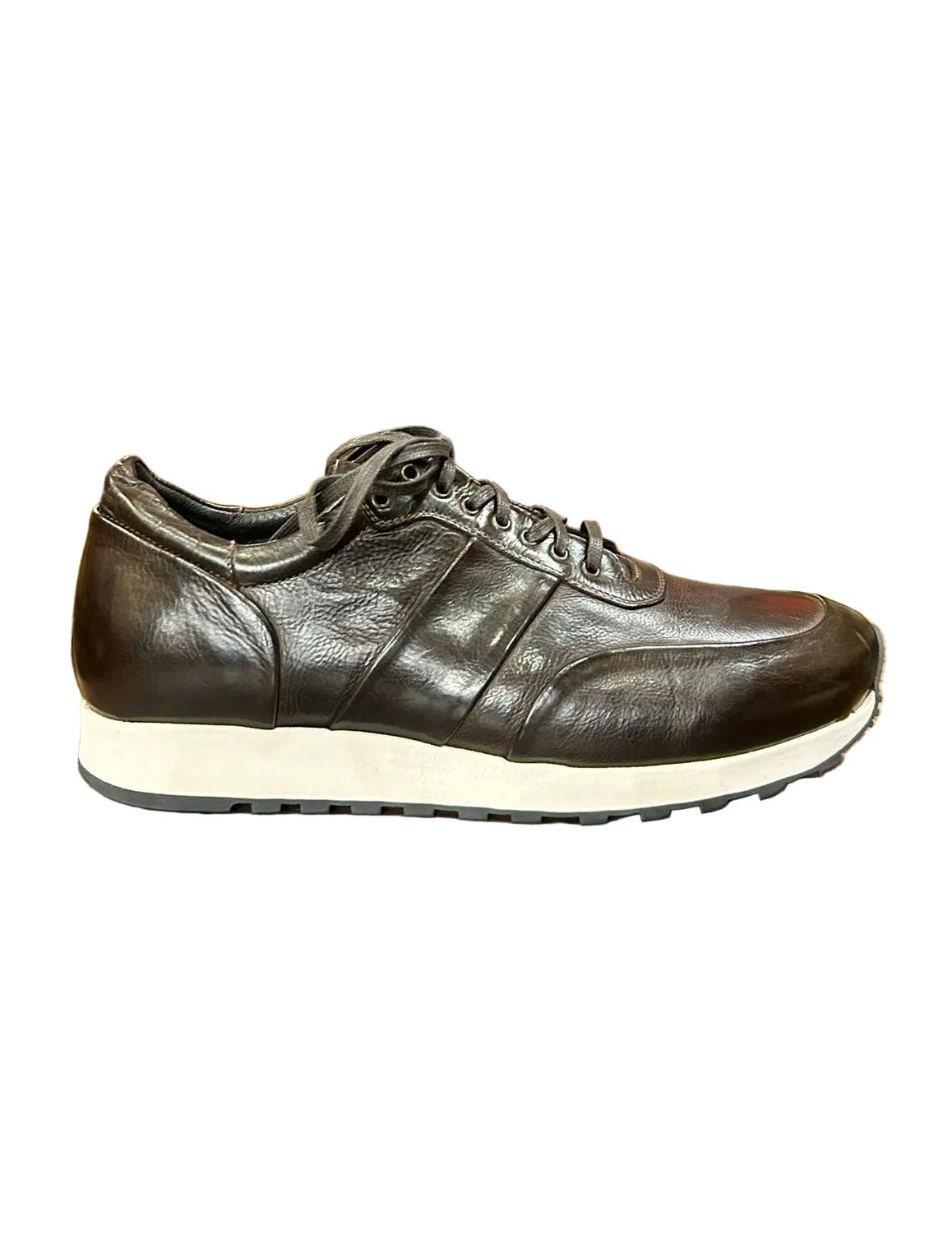 Sneakers da uomo in pelle Pelletteria Allegrini Filippo COLLE Testa di moro - Pelletteria Allegrini