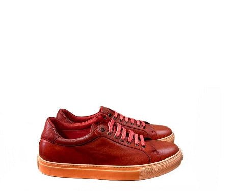 Sneakers uomo in pelle Pelletteria Allegrini Filippo 8073 Ciliegia - Pelletteria Allegrini