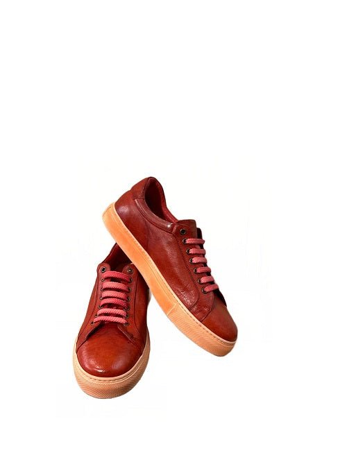 Sneakers uomo in pelle Pelletteria Allegrini Filippo 8073 Ciliegia - Pelletteria Allegrini