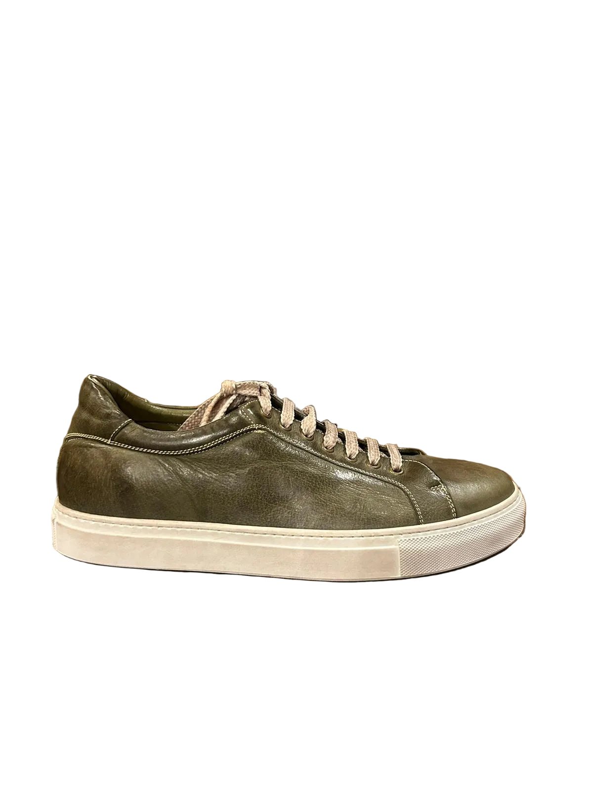 Sneakers uomo in pelle Pelletteria Allegrini Filippo 8073 Kaki - Pelletteria Allegrini