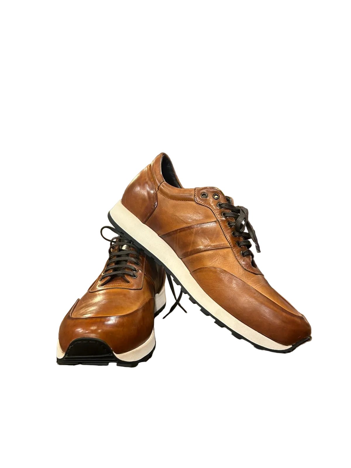 Sneakers uomo in pelle Pelletteria Allegrini Filippo COLLE Cuoio - Pelletteria Allegrini