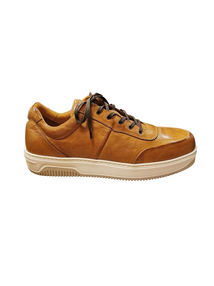 Sneakers uomo in pelle Pelletteria Allegrini Filippo RIVES Mogano - Pelletteria Allegrini