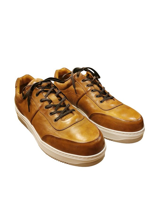 Sneakers uomo in pelle Pelletteria Allegrini Filippo RIVES Mogano - Pelletteria Allegrini