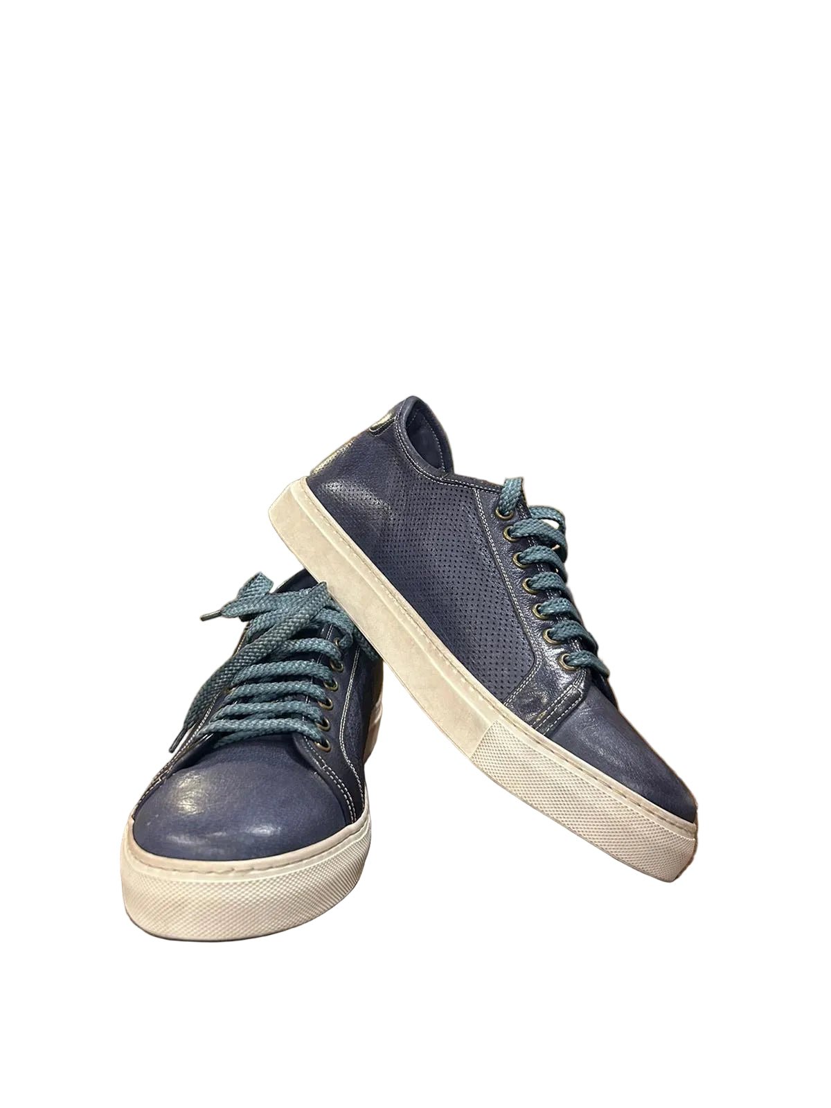 Sneakers uomo in pelle Pelletteria Allegrini Filippo Z841 Jeans - Pelletteria Allegrini