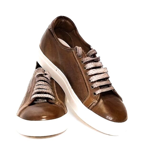 Sneakers uomo in pelle Pelletteria Allegrini Filippo Z841 Marrone - Pelletteria Allegrini
