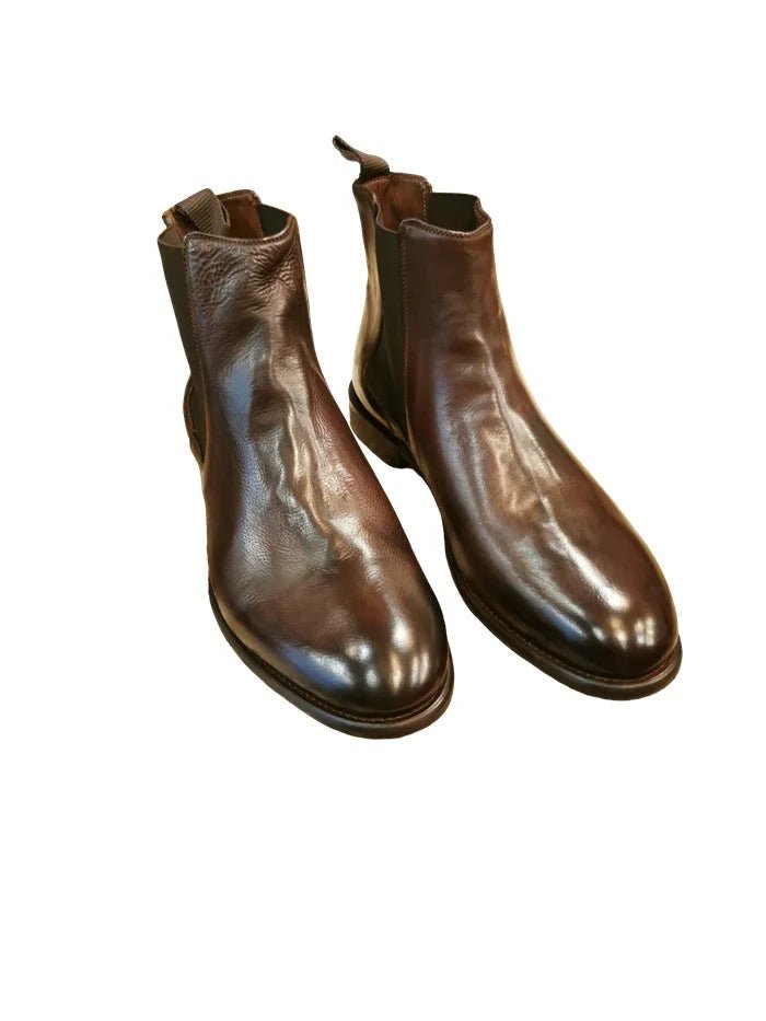 Stivaletto Chelsea uomo in pelle Pelletteria Allegrini Filippo X322 Sigaro - Pelletteria Allegrini