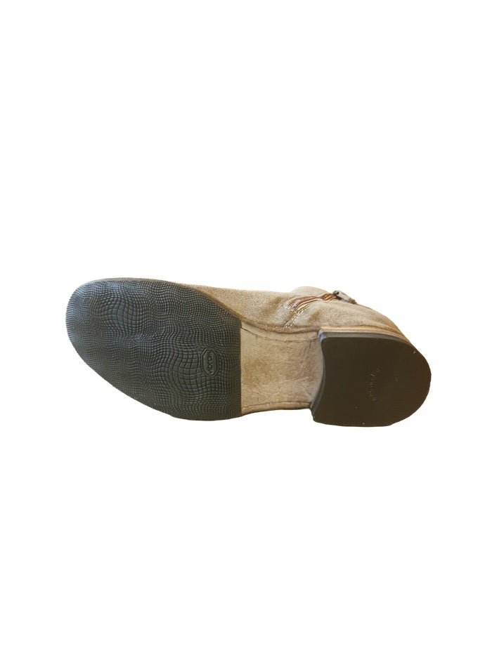 Stivaletto donna con zip in pelle rovesciata Pelletteria Allegrini Filippo D284 Corda - Pelletteria Allegrini