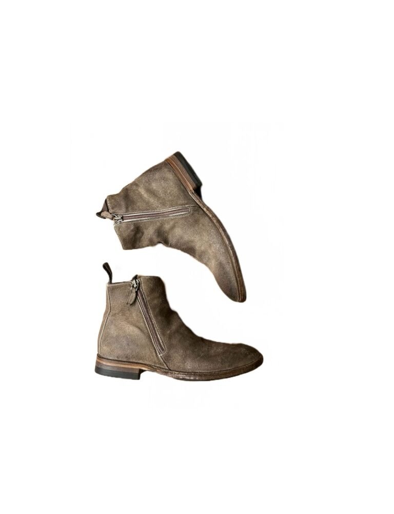 Stivaletto donna con zip in pelle rovesciata Pelletteria Allegrini Filippo D284 Corda - Pelletteria Allegrini