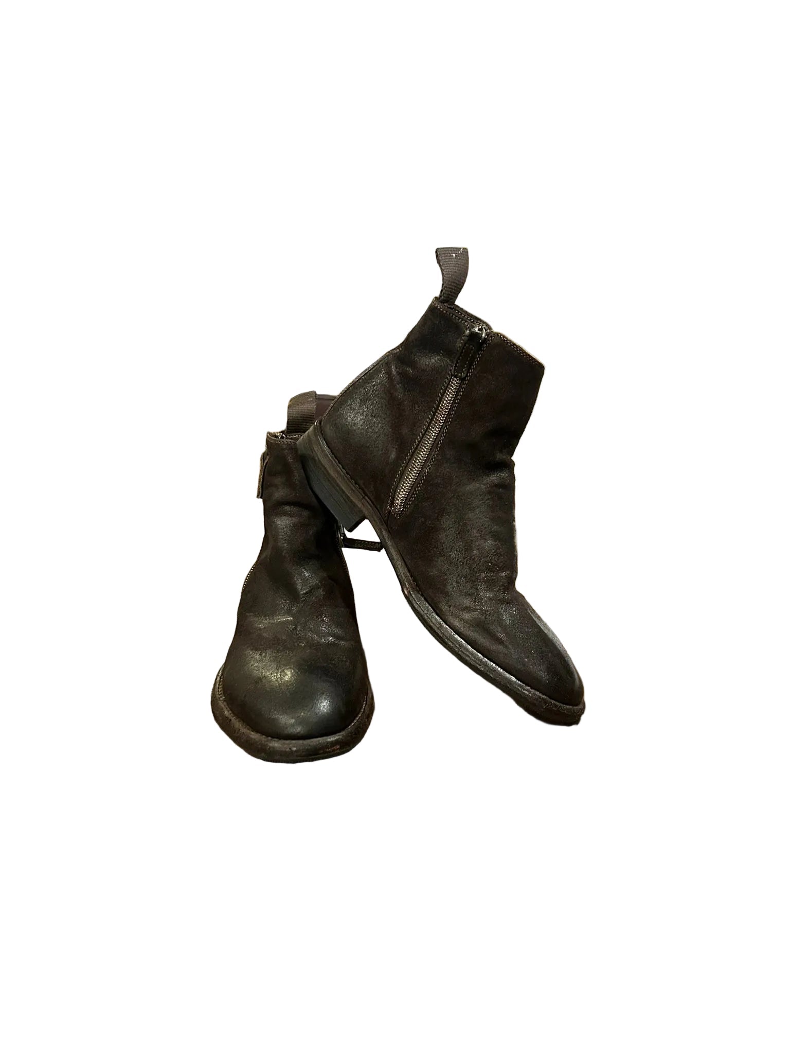 Stivaletto donna con zip in pelle rovesciata Pelletteria Allegrini Filippo D284 Ebano - Pelletteria Allegrini