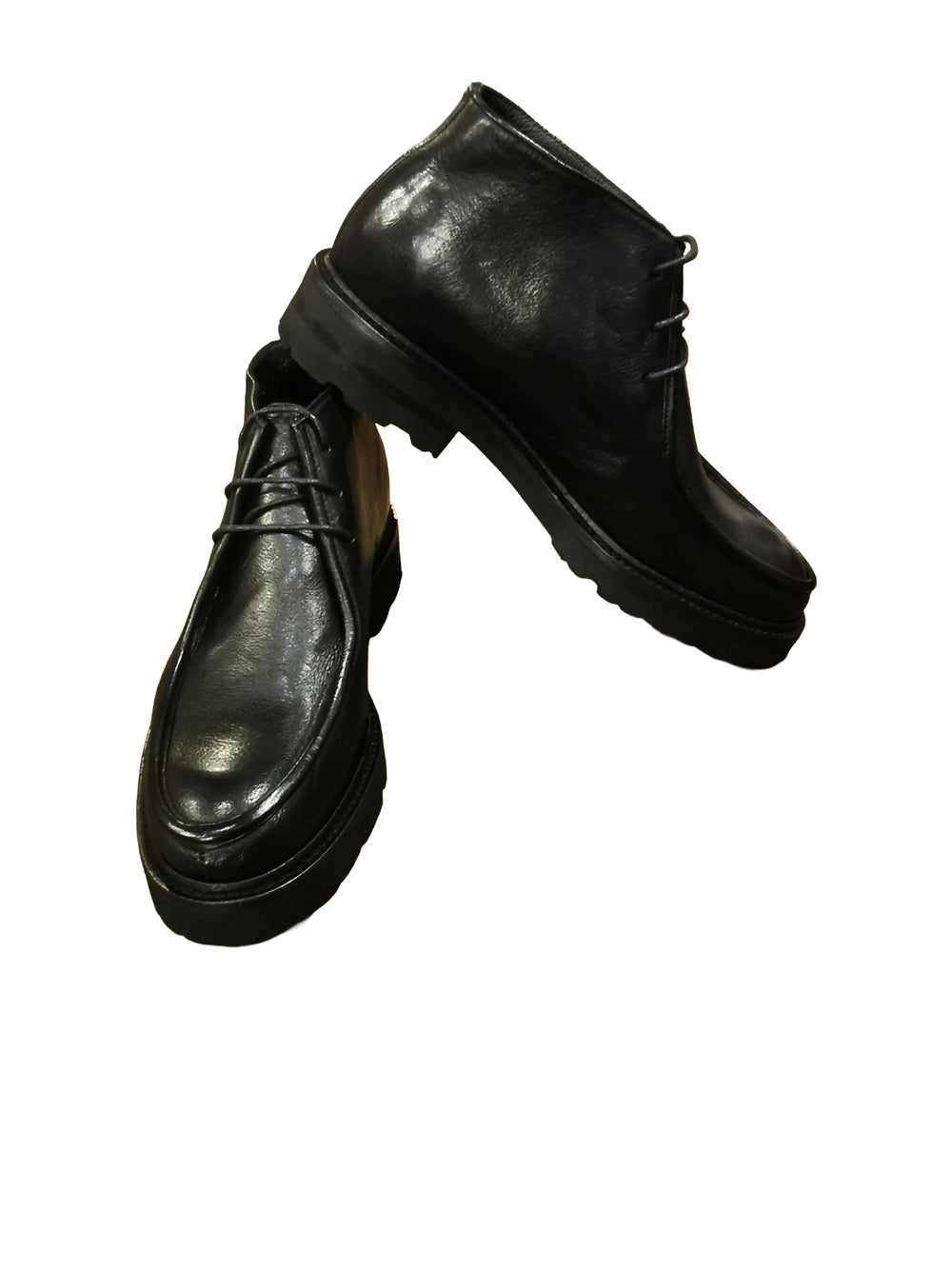 Stivaletto stringato da donna in pelle Pelletteria Allegrini Filippo PAMELA Nero