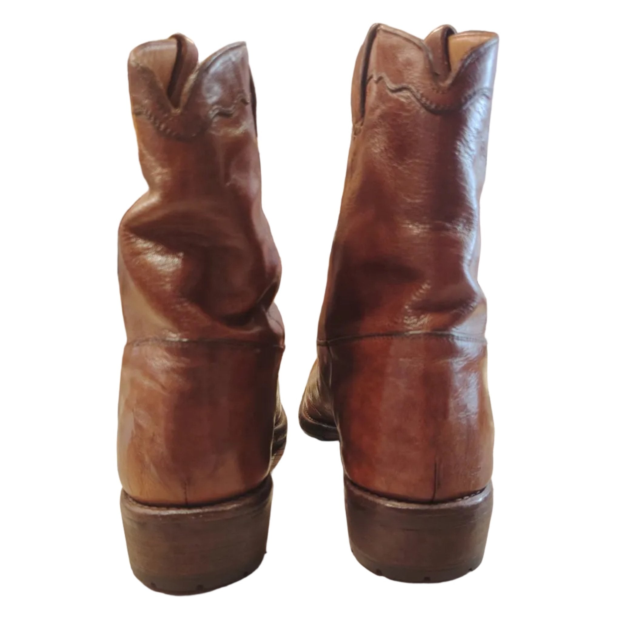 Stivaletto texano donna in pelle Pelletteria Allegrini Filippo 5258 Cuoio - Pelletteria Allegrini