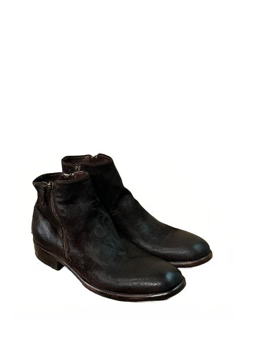Stivaletto uomo in pelle rovesciata Pelletteria Allegrini Filippo 5232 ebano - Pelletteria Allegrini
