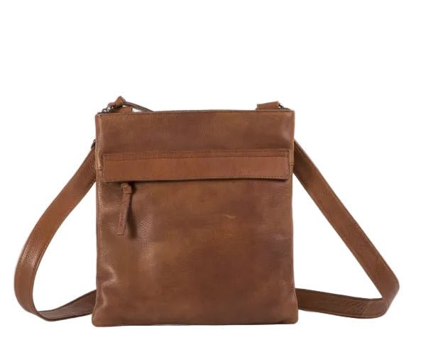 Tracolla in pelle Bruno Rossi R25/G Cuoio - Pelletteria Allegrini