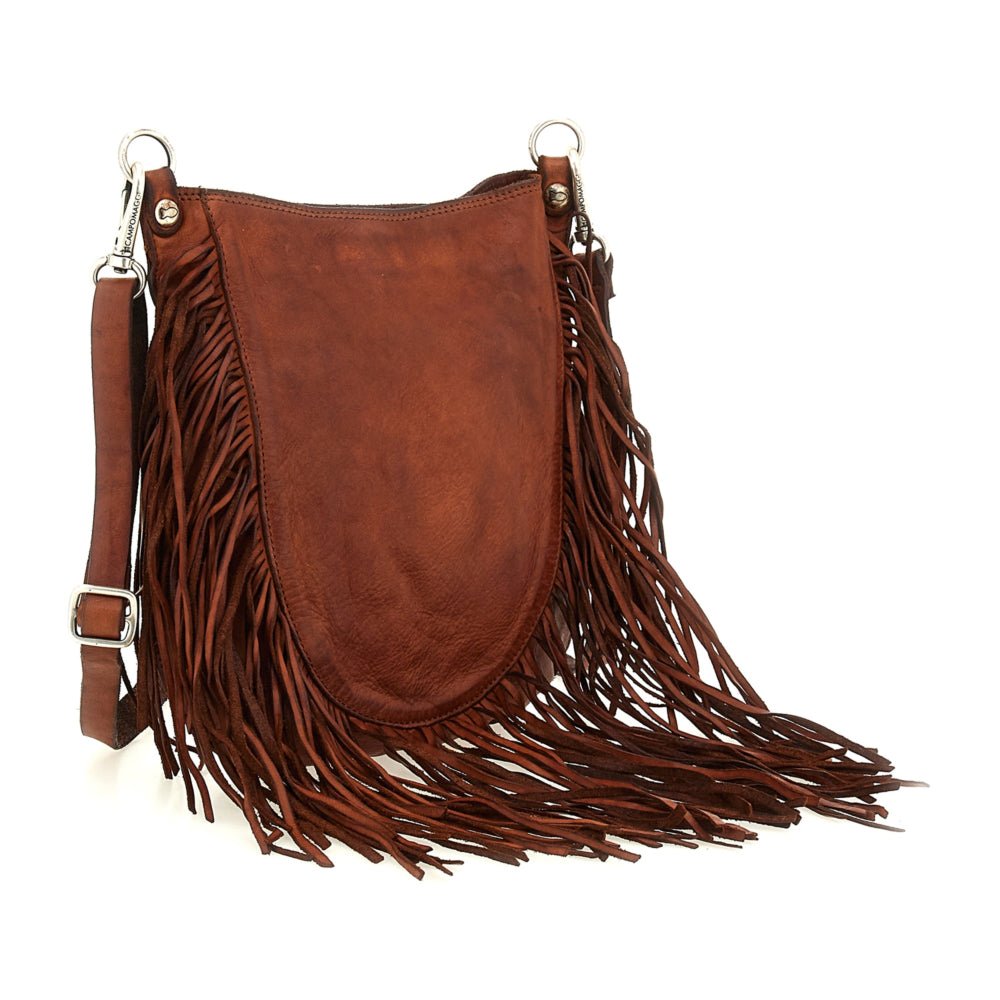 Tracollina con frange Campomaggi C035340ND - X2797 Cognac - Pelletteria Allegrini