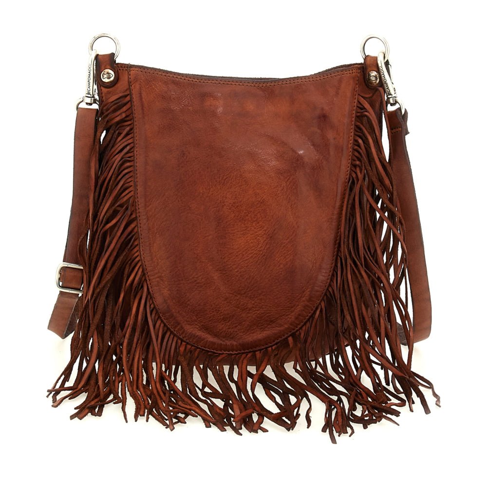 Tracollina con frange Campomaggi C035340ND - X2797 Cognac - Pelletteria Allegrini
