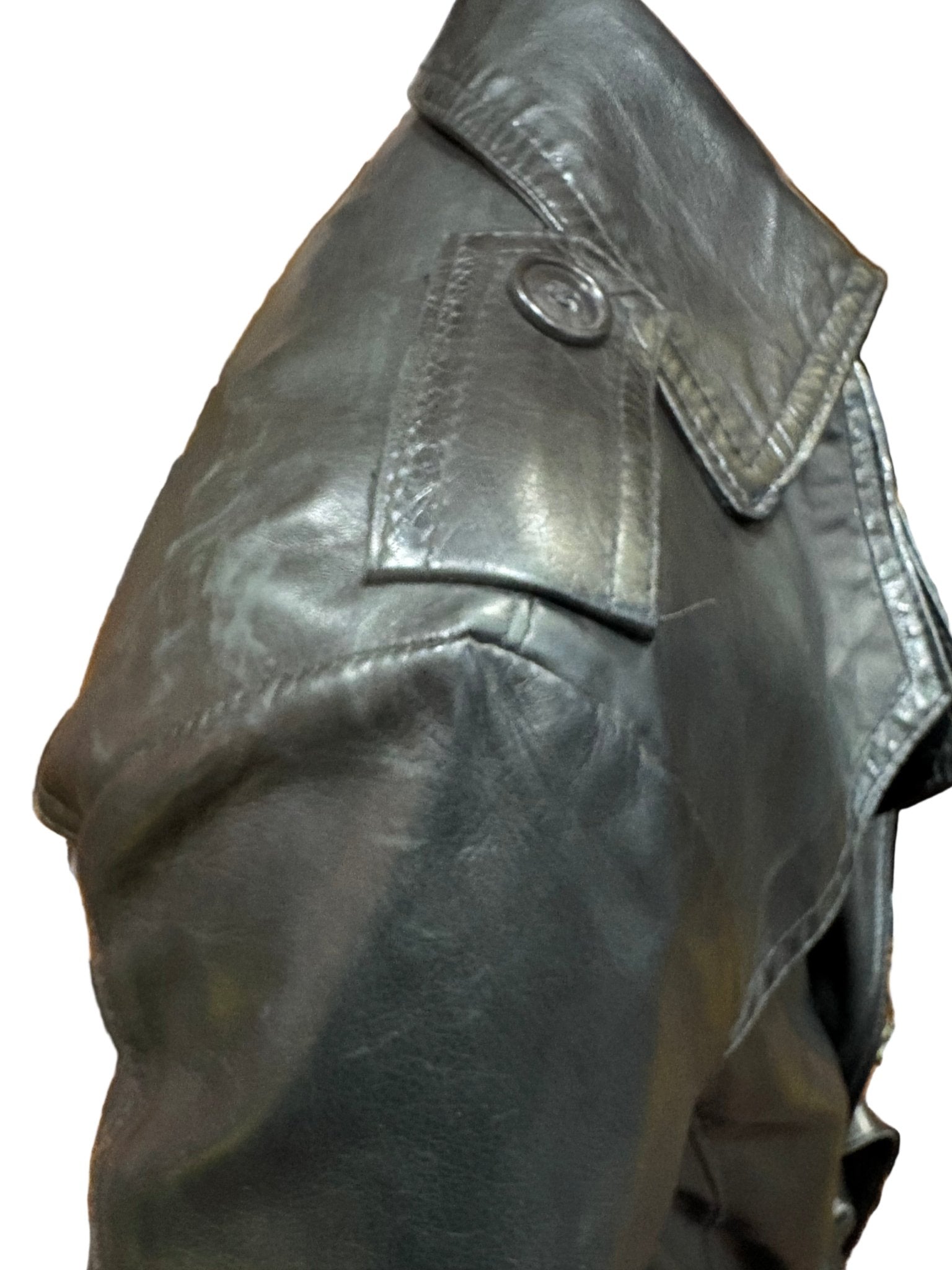 TRENCH uomo in pelle tamponato a mano Tuscany Pelletteria Allegrini Filippo Nero - Pelletteria Allegrini