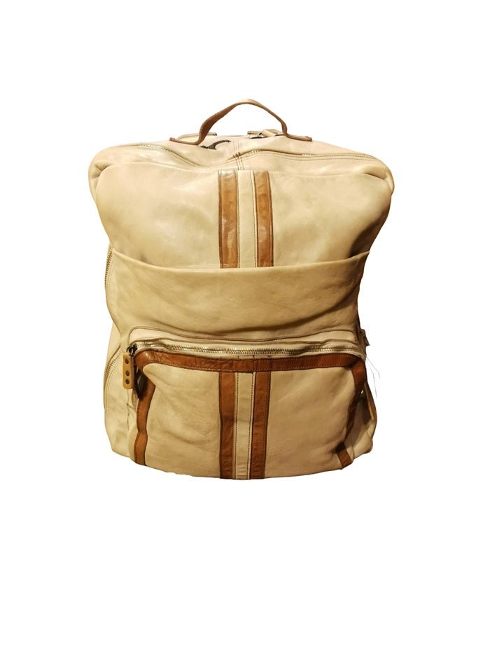 Trolley/zaino in pelle Pelletteria Allegrini Filippo 1604 Beige - Pelletteria Allegrini
