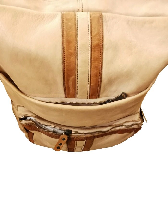 Trolley/zaino in pelle Pelletteria Allegrini Filippo 1604 Beige - Pelletteria Allegrini