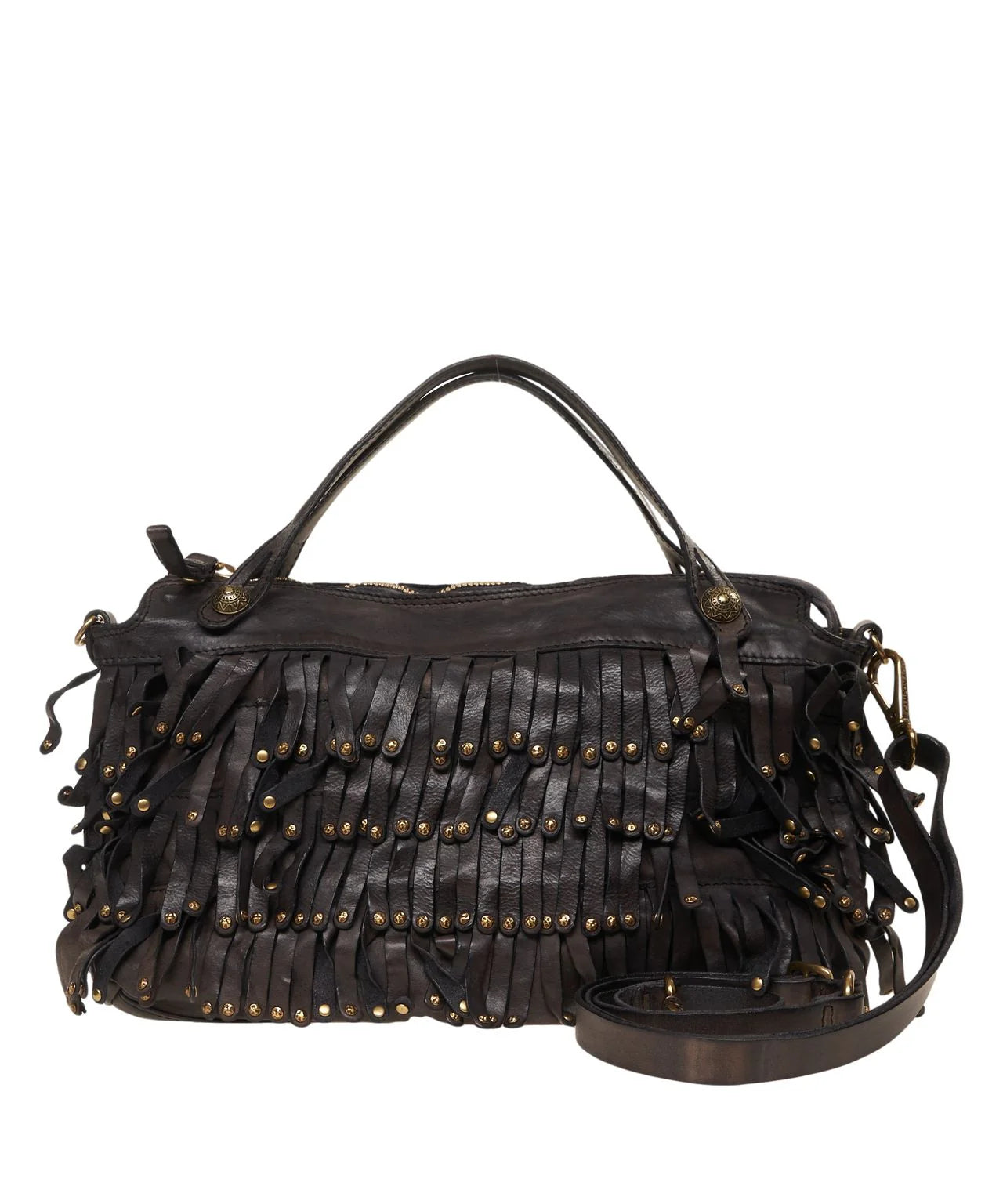 Shopping piccola Melissa con frange Campomaggi C042520ND X3142 nero