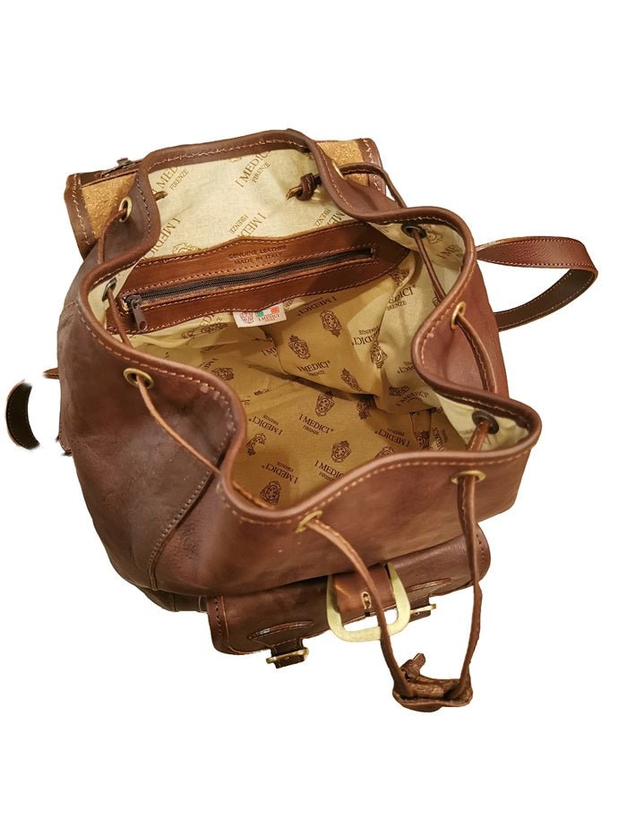 Zaino in cuoio I Medici 63/6800 testa di moro - Pelletteria Allegrini