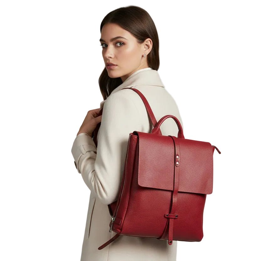 Zaino in pelle Bruno Rossi R22 bordeaux - Pelletteria Allegrini